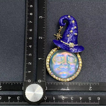 Load image into Gallery viewer, Enamel Moon Magic Hat Brooch