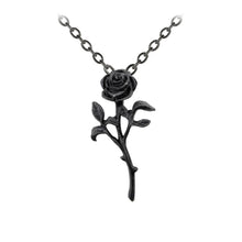 Load image into Gallery viewer, The Romance of the Black Rose Pendant Necklace