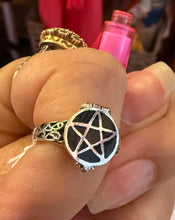 Load image into Gallery viewer, Pentacle Sterling Silver Poison Ring