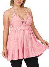 Load image into Gallery viewer, plus size boho pink lace dress