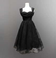 Load image into Gallery viewer, Octavia's Web Flocked Spiderweb Party Dress