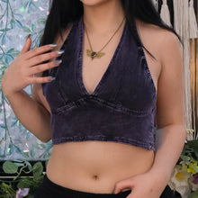 Load image into Gallery viewer, Purple Fairycore Reversible Cotton Embroidered Bralette Top
