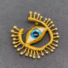 Load image into Gallery viewer, Rayed Evil Eye Brooch