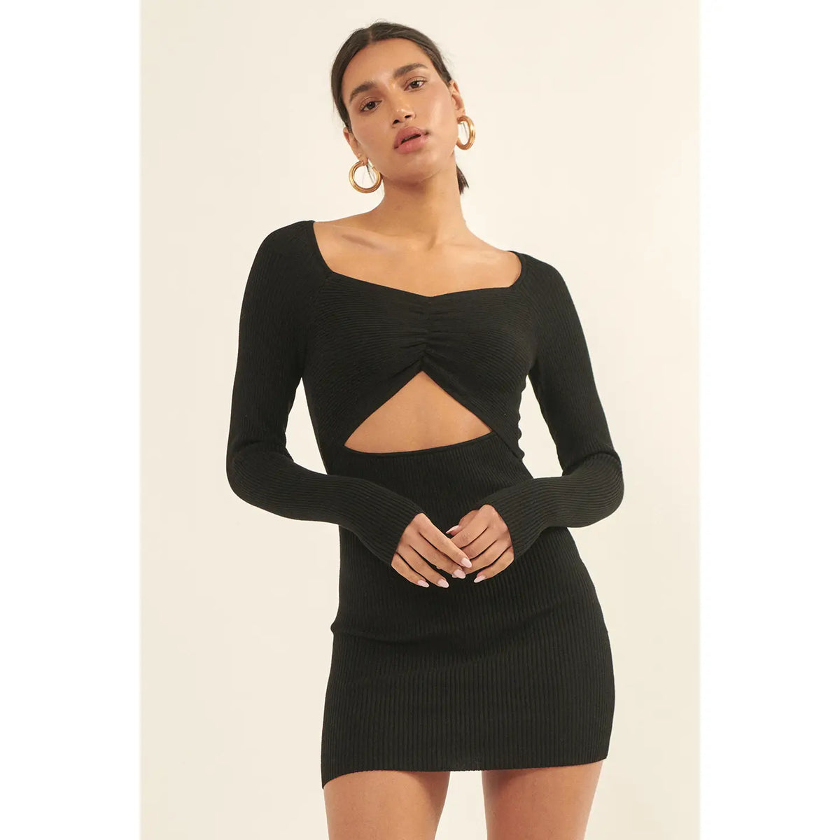 white christmas dresses White Cutout Knit Midi Dress – Gabi Swimwear main image 1