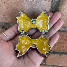 Load image into Gallery viewer, Silver Crystal Bow Trinket Bow with Red Edge