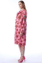Load image into Gallery viewer, Woman wearing a pink floral dress on a white background
