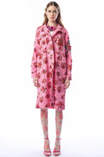 Load image into Gallery viewer, Woman wearing a pink floral coat on a white background