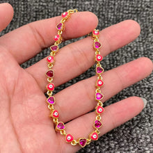 Load image into Gallery viewer, Dainty Evil Eye Heart Chain Bracelet- More Styles Available!