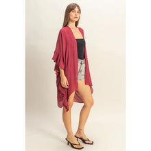 Load image into Gallery viewer, Maroon Ruffle Kimono