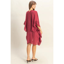 Load image into Gallery viewer, Maroon Ruffle Kimono