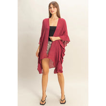 Load image into Gallery viewer, Maroon Ruffle Kimono