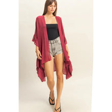 Load image into Gallery viewer, Maroon Ruffle Kimono