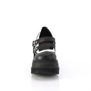 Black and White Wingtip Bat Platform Mary Jane Shoes