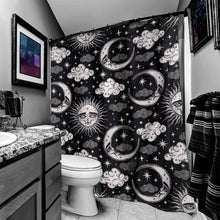 Load image into Gallery viewer, Celestial Sun and Moon Shower Curtain