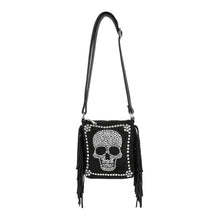 Load image into Gallery viewer, Rhinestone Skull and Fringe Purse