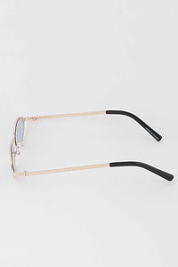 Skinny Gold Rim Oval Frame Y2K Sunglasses