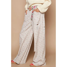Load image into Gallery viewer, Pink Floral Taupe Twill Pants