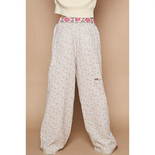Load image into Gallery viewer, Pink Floral Taupe Twill Pants