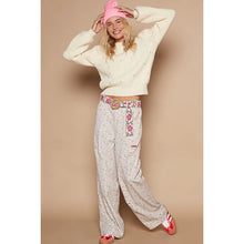 Load image into Gallery viewer, Pink Floral Taupe Twill Pants