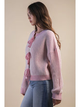 Load image into Gallery viewer, Pink on Pink Two Tone Tie Front Cardigan- LOW INVENTORY!