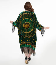 Load image into Gallery viewer, Zodiac Wheel Velvet Burnout Fringe Kimono