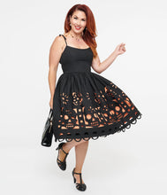 Load image into Gallery viewer, Dia De Los Muertos Cutouts Bobbi Swing Dress