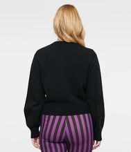 Load image into Gallery viewer, Black and Silver Bat Cropped Cardigan