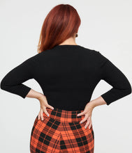 Load image into Gallery viewer, Dainty Spider Embroidered Black 3/4 Sleeve Cardigan