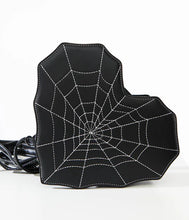 Load image into Gallery viewer, Black Spiderweb Heart Handbag