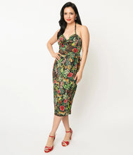 Load image into Gallery viewer, Green Jungle Cat Leilani Sarong Dress