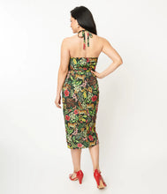 Load image into Gallery viewer, Green Jungle Cat Leilani Sarong Dress
