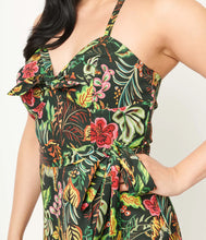Load image into Gallery viewer, Green Jungle Cat Leilani Sarong Dress