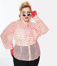 Load image into Gallery viewer, Pink & Red Hearts Gwen Blouse