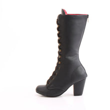 Load image into Gallery viewer, 3" Block Heel Round Toe Lace-Up Mid-Calf Boots