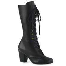Load image into Gallery viewer, 3" Block Heel Round Toe Lace-Up Mid-Calf Boots