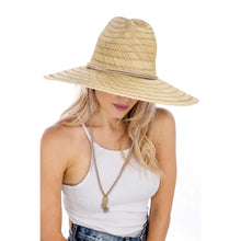 Load image into Gallery viewer, Wide Dome Brim Rush Straw Woven Hat