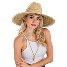 Load image into Gallery viewer, Wide Dome Brim Rush Straw Woven Hat