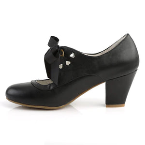Black Wiggle Cuban Heel Shoes