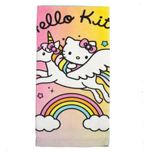 Load image into Gallery viewer, Rainbow Unicorn Hello Kitty Tea Towel