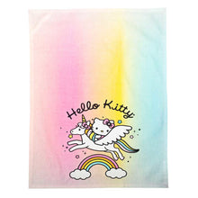 Load image into Gallery viewer, Rainbow Unicorn Hello Kitty Tea Towel