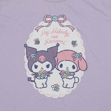 Load image into Gallery viewer, Kuromi and My Melody Pastel Lavender Floral Sleepwear Set