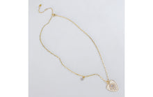 Load image into Gallery viewer, Evil Eye Heart with Micro Pave Heart Pendant Necklace