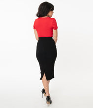 Load image into Gallery viewer, Black Sailor High Waist Sierra Pencil Skirt