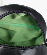 Load image into Gallery viewer, Beetlejuice Black and White Striped Round Crossbody Purse