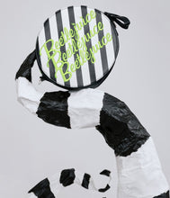Load image into Gallery viewer, Beetlejuice Black and White Striped Round Crossbody Purse
