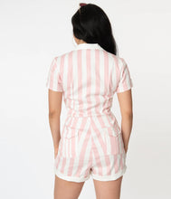 Load image into Gallery viewer, Pink and White Striped Mia Romper