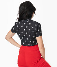 Load image into Gallery viewer, Black and White Skull Print Elsie Blouse