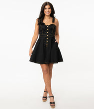 Load image into Gallery viewer, Denim Black Vaughn Fit and Flare Dress