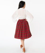Load image into Gallery viewer, Red Plaid Gellar Swing Skirt