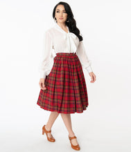 Load image into Gallery viewer, Red Plaid Gellar Swing Skirt